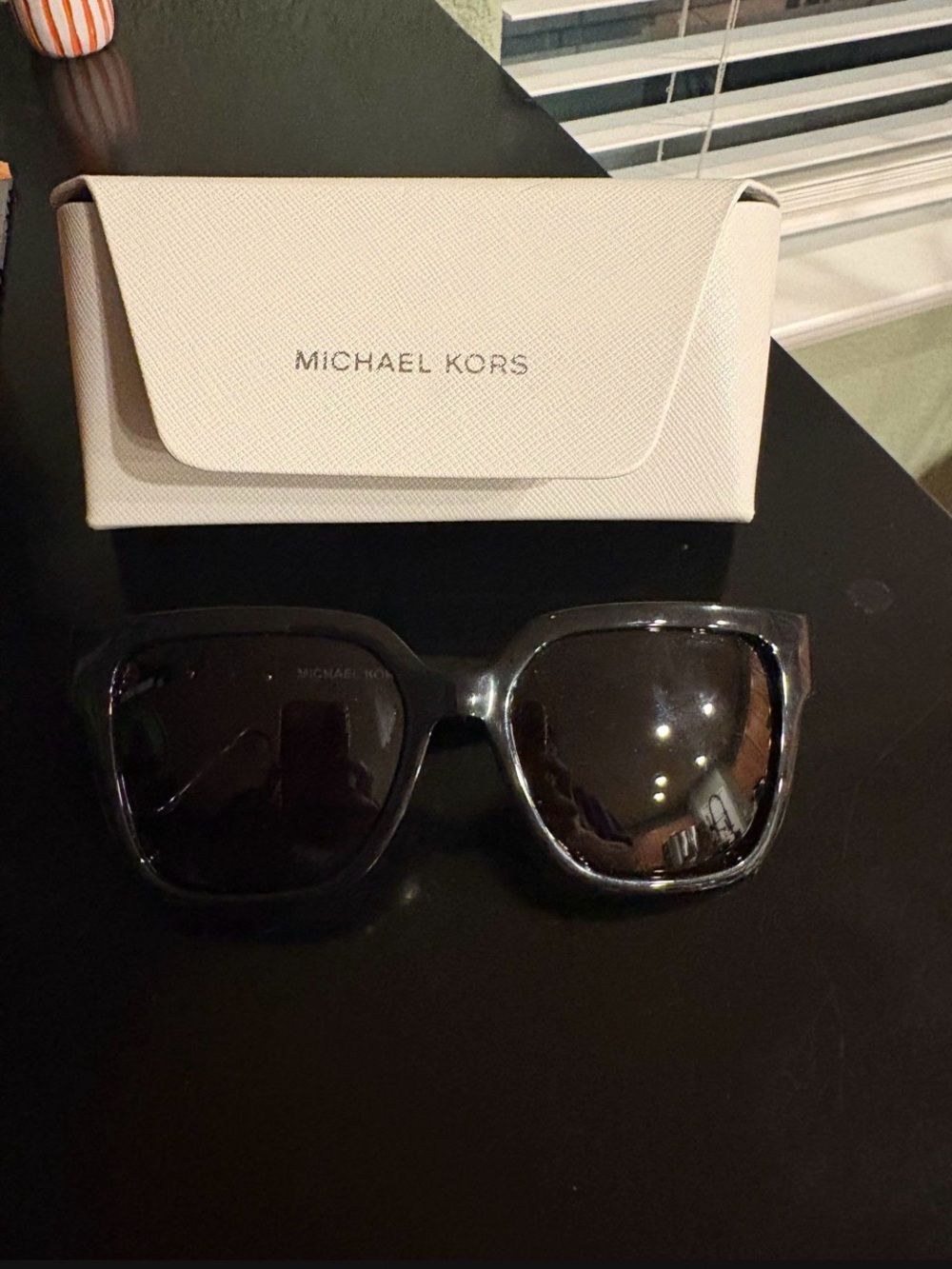 Michael Kors Black Square Women's Sunglasses with White Case